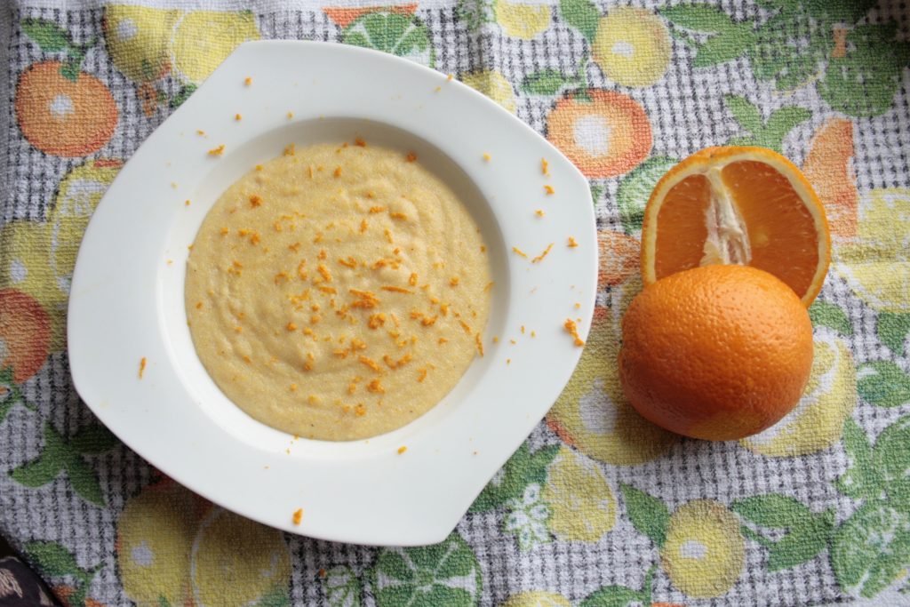 Orange zest infused polenta