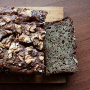 Banana bread with chia seeds and walnuts