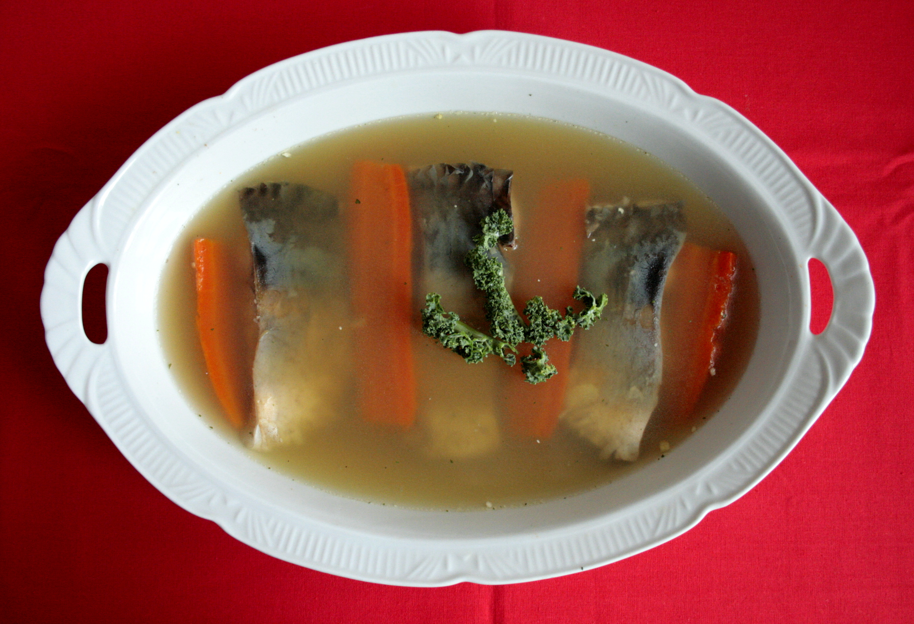 Low FODMAP carp fish in jelly Fit FODMAP Foodie