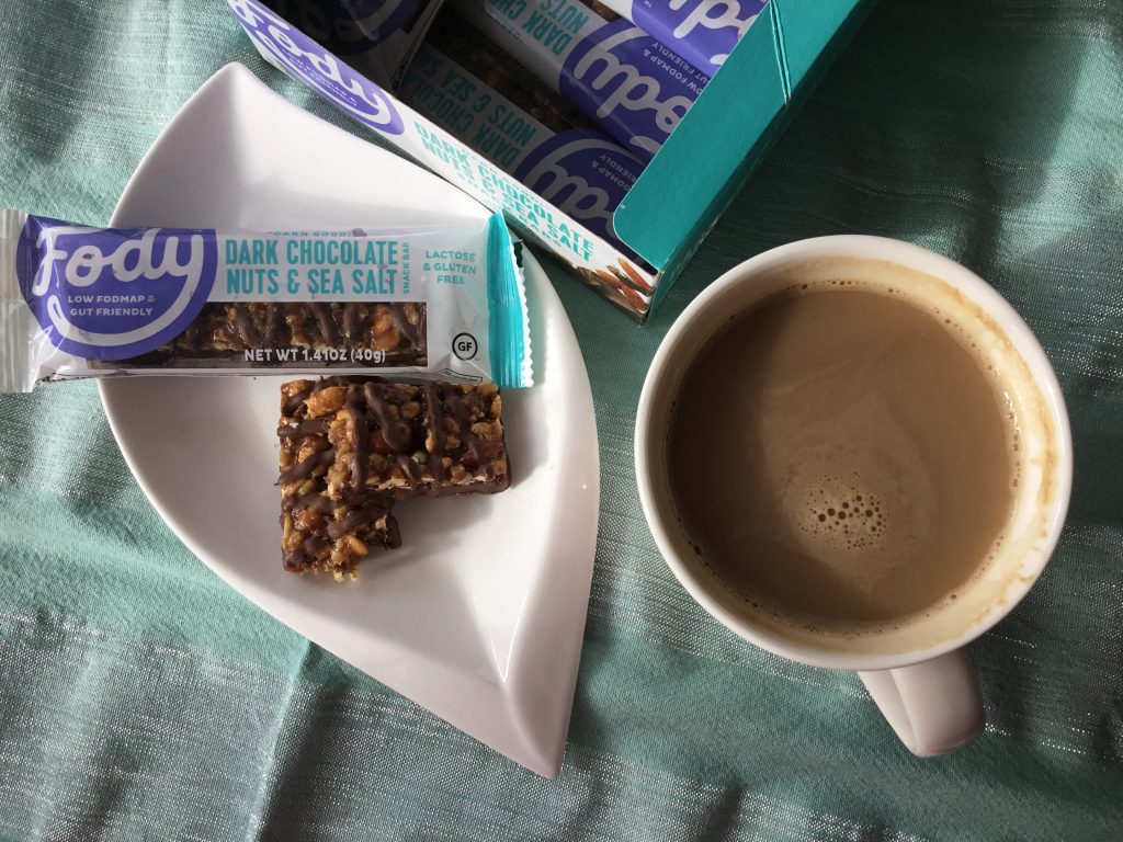 Fody's Low FODMAP dark chocolate nuts& sea salt bars great with a morning coffee!