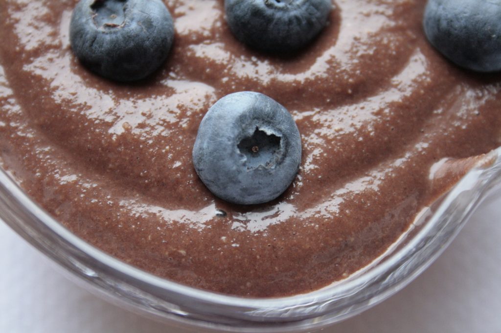 Low FODMAP Millet Chocolate Pudding with Blueberries