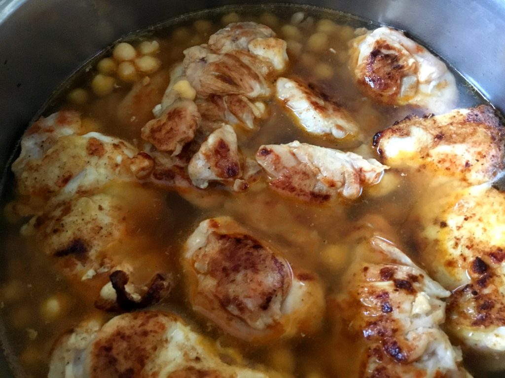 Chicken stewing