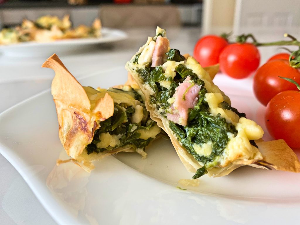 Low FODMAP Spinach and Cheddar Filo Pies