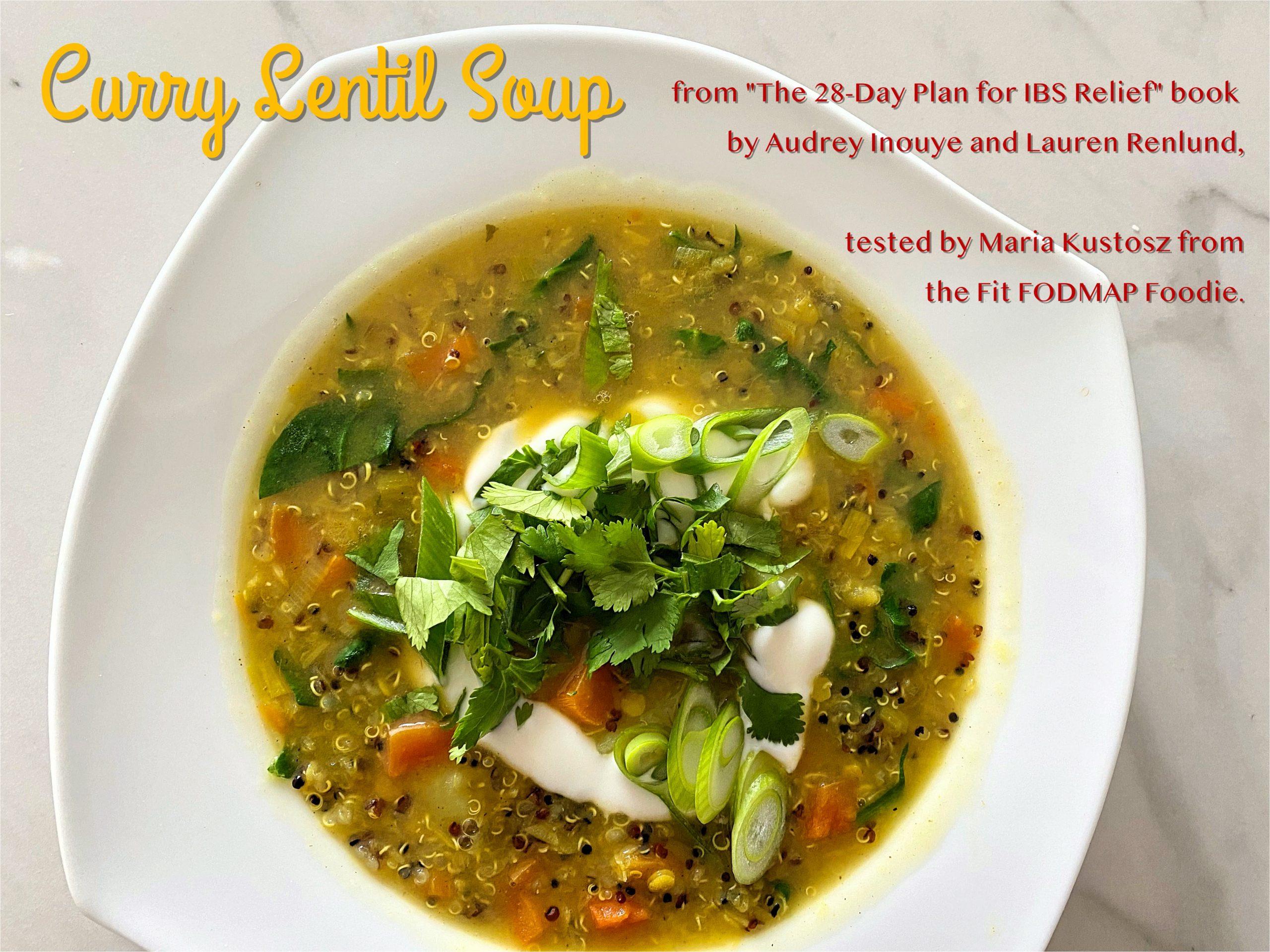 Curry Lentil Soup (Low FODMAP) from "The 28 Day Plan for IBS Relief